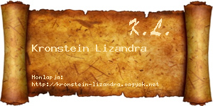Kronstein Lizandra névjegykártya